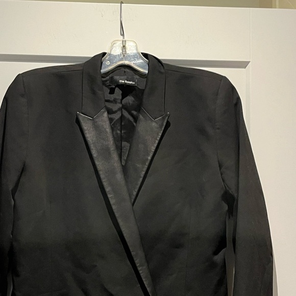 The Kooples Leather Trimmed Tuxedo Dress - Picture 7 of 12